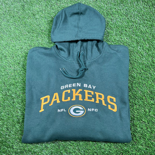 2010s Green Bay Packers NFL NFC Green Hoodie Size Medium USED v16984