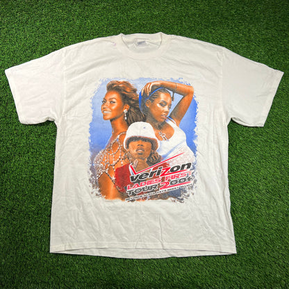 2004 Verizon Ladies First White Tour Tee w/ Beyonce Size XL USED v18506