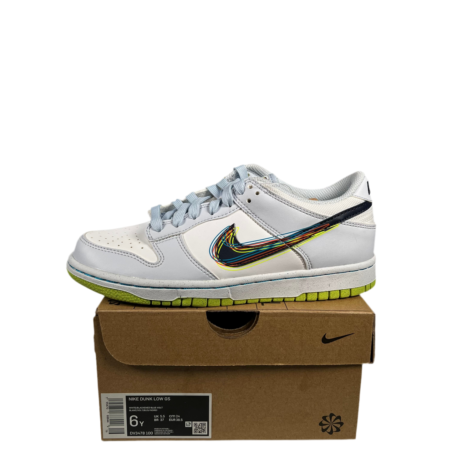 Nike Dunk Low 3D Swoosh Grey (2022) Size 6y NEW s17904
