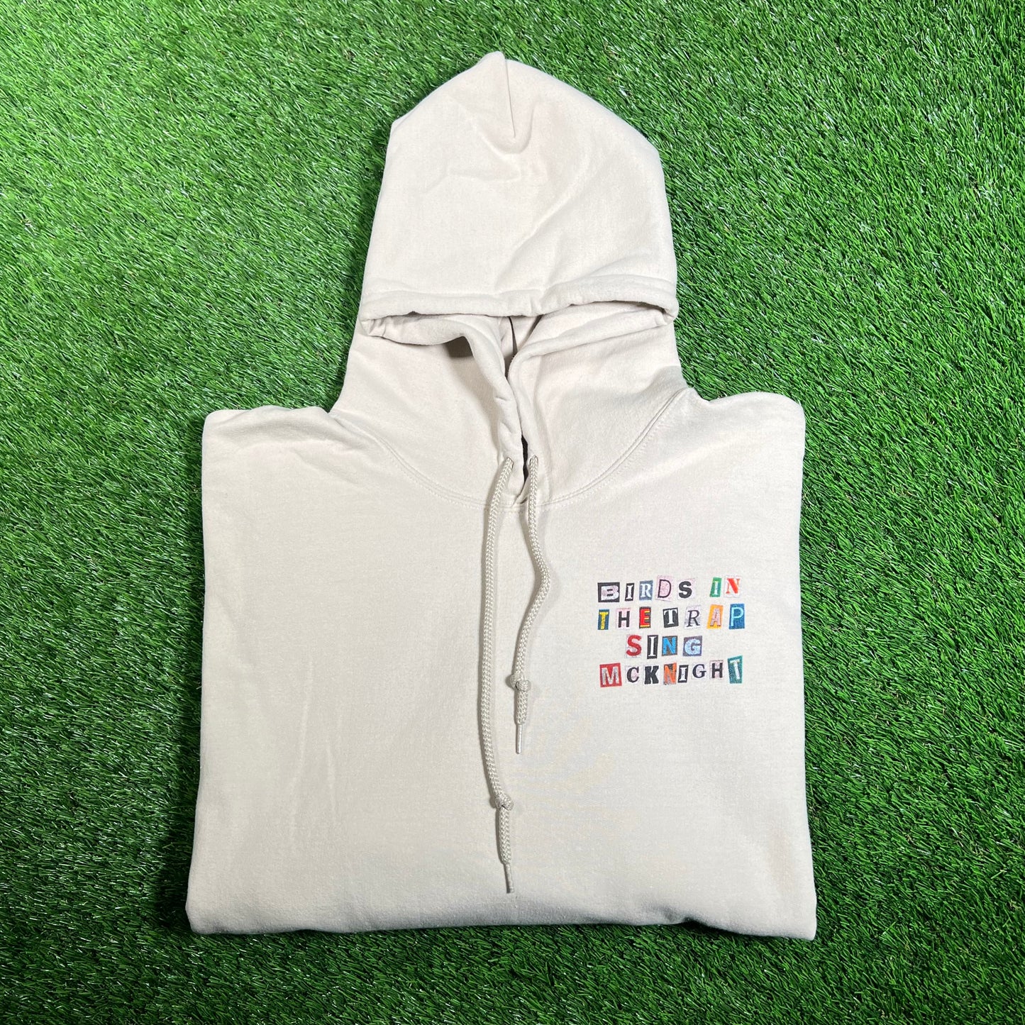 Travis Scott Birds in the Trap Eagle on Back Tan Hoodie Size XXL USED x12997
