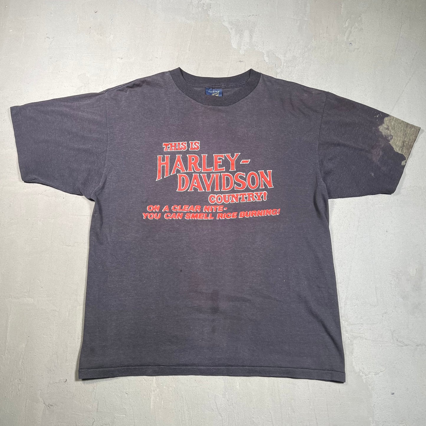 1980s Harley Davidson Country Washed Black Tee Size XL USED v19376