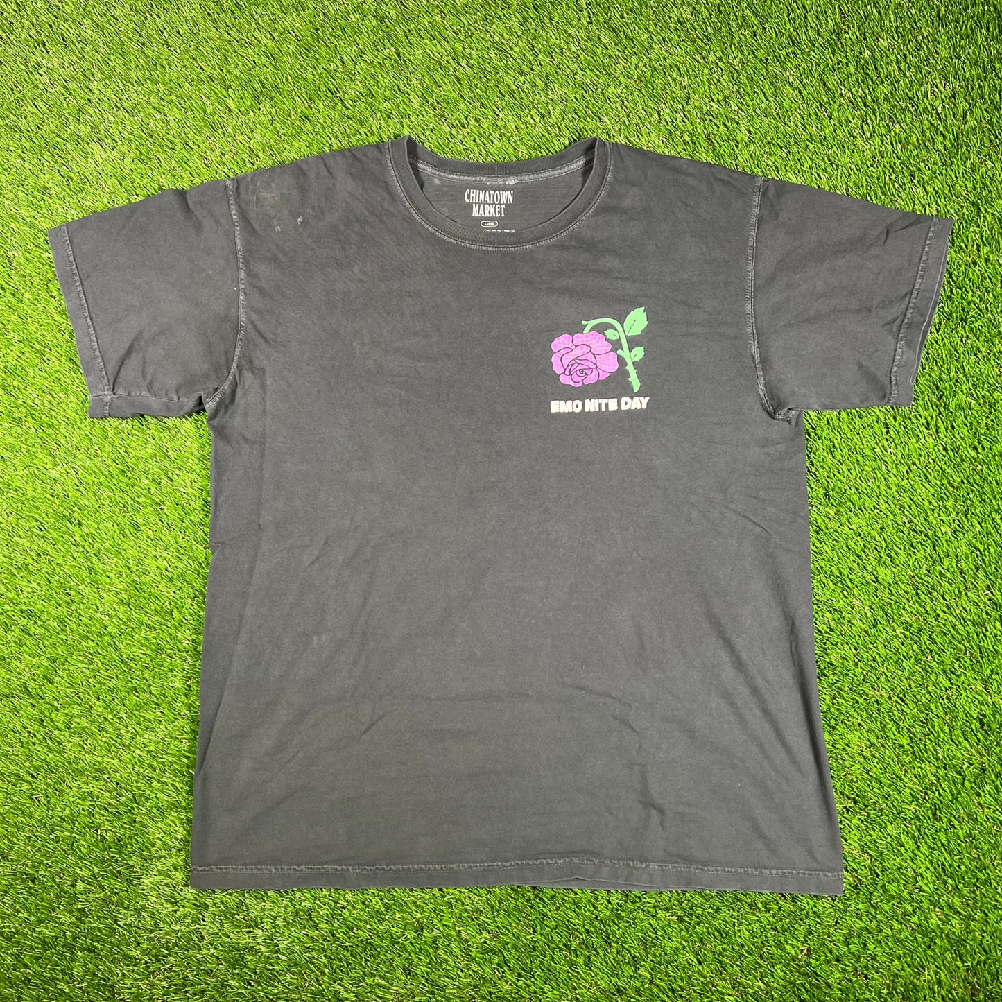 Chinatown Market Emo Nite Day Black Tee Size Large USED x15682