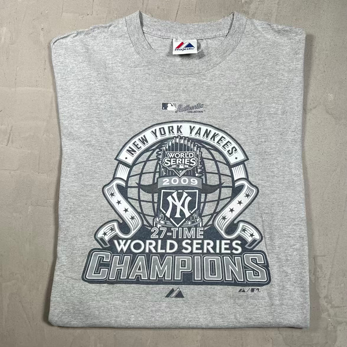 2009 New York Yankees World Series Tee Grey Size XL USED v20068