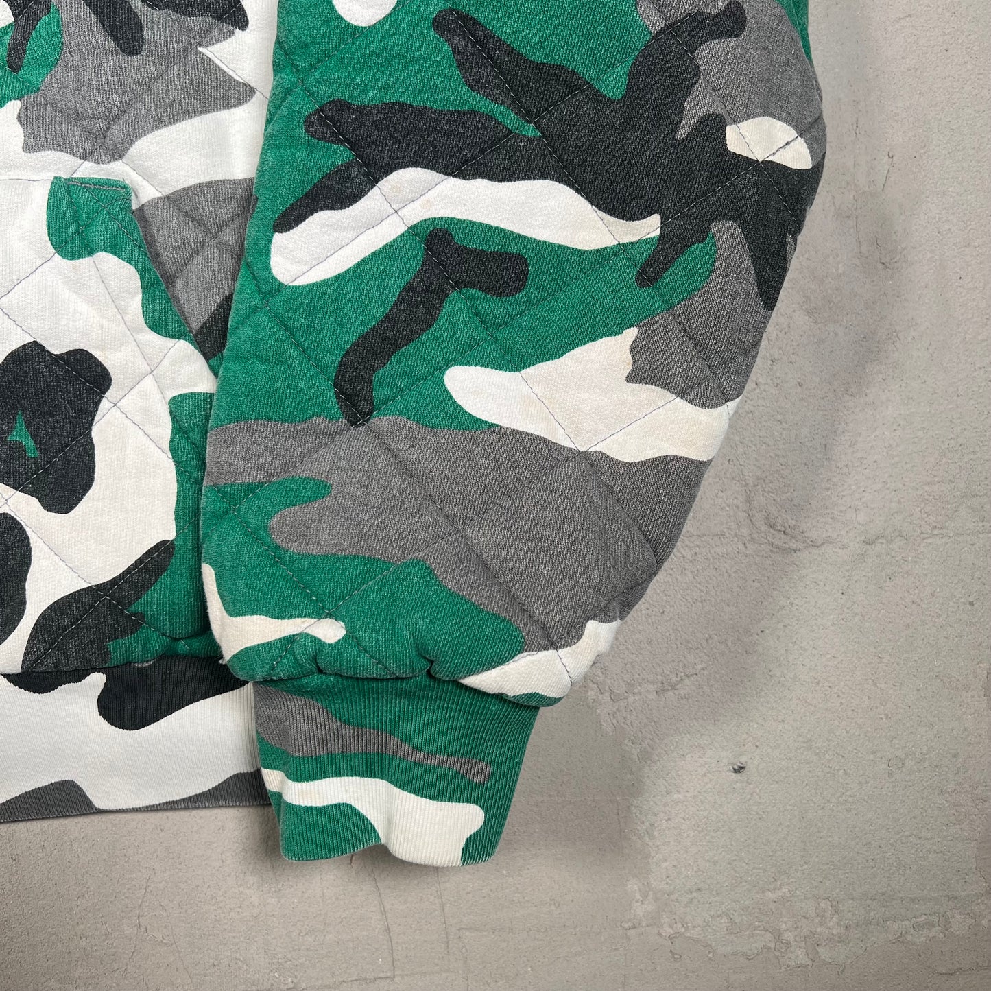 Supreme Quilted Zip Up Hoodie Green Camo (2025) Size Small USED x17103