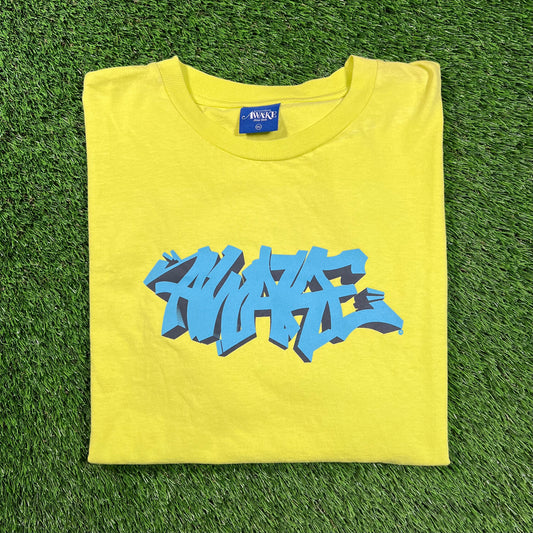 Awake Graffi Logo Yellow Tee Size XXL USED x16532