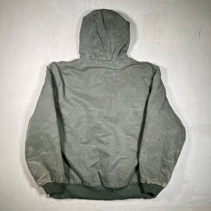 Y2K Carhartt Green Workwear Zip Up Jacket Size XL USED v19219