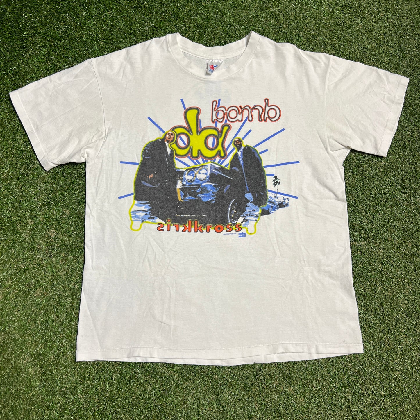 1993 KrissKross "Da Bomb" White Tee Size XL USED v16080