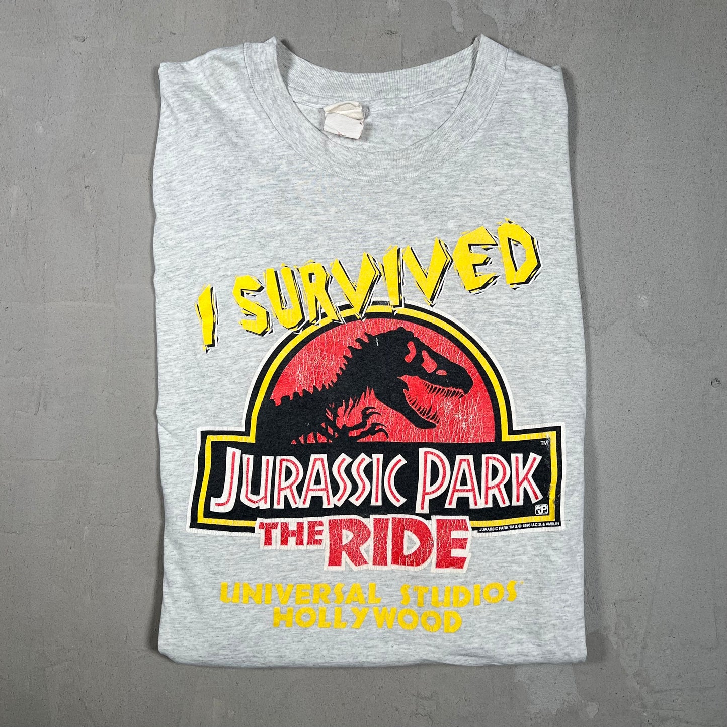 I survived jurassic park 1990s long sleeve Size Large USED v9257