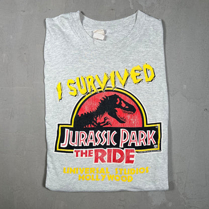 I survived jurassic park 1990s long sleeve Size Large USED v9257