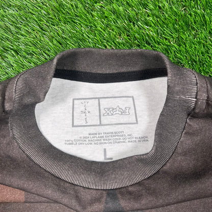 Travis Scott Fox Racing Brown Racing Jersey Size Large USED c16753