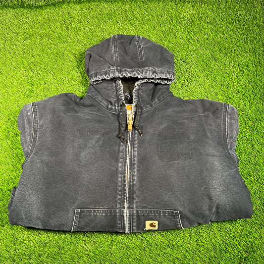 Carhartt Workwear Navy Blue Zip Up Jacket Size XXL USED v18098