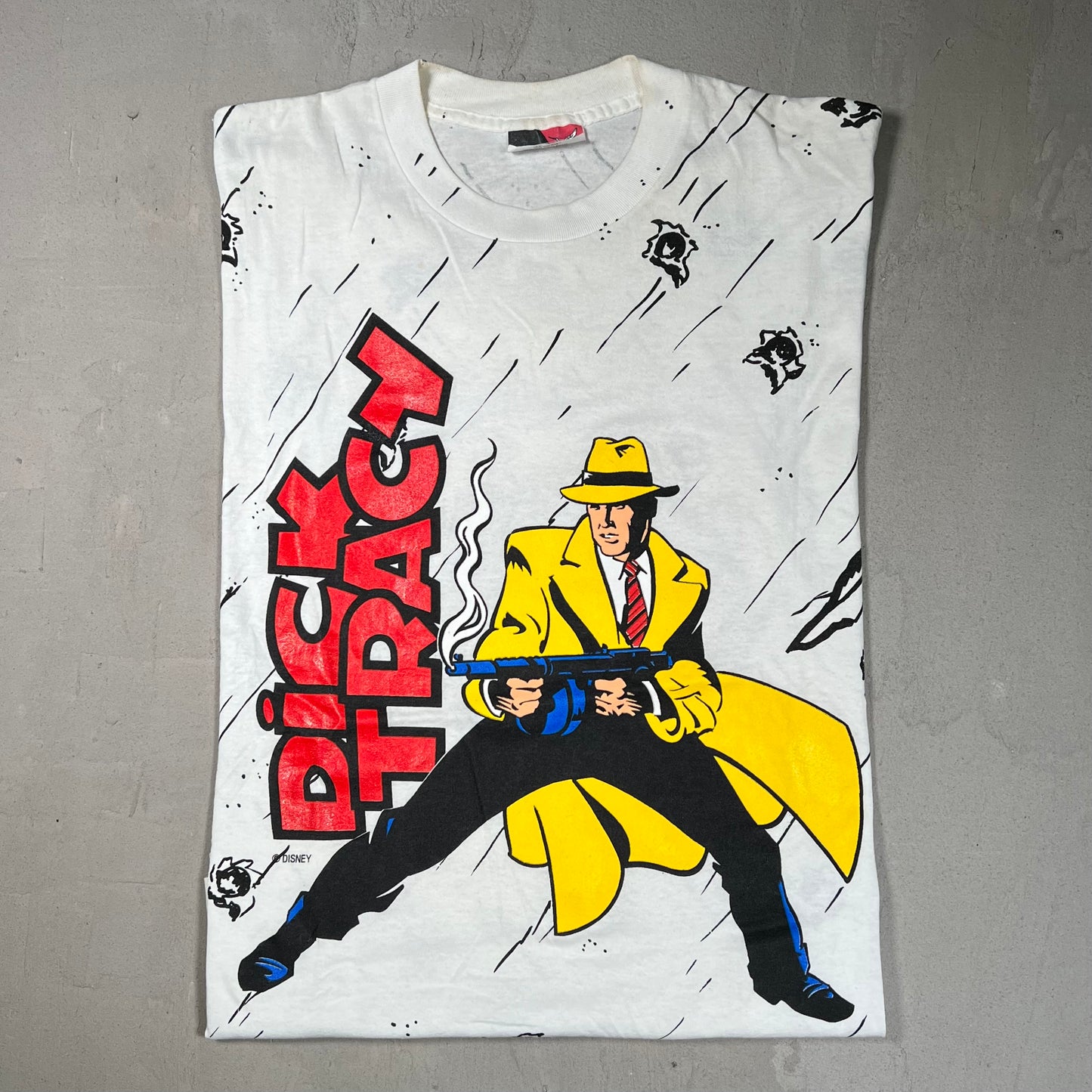 Dick Tracy AOP tee white division 1 tag Size XL USED v11491