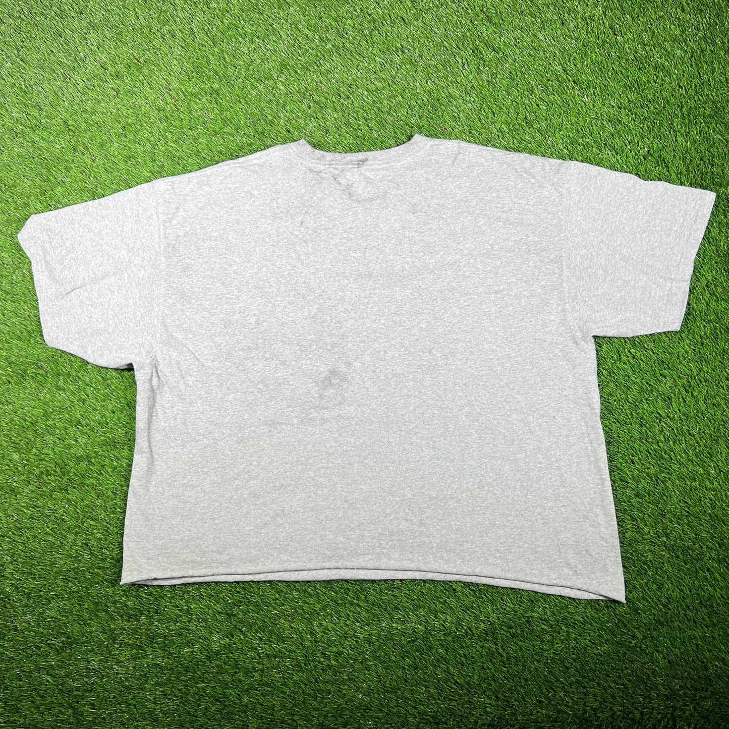 1990s Champion Running Horses Cropped Grey Tee Size XXL USED V17464