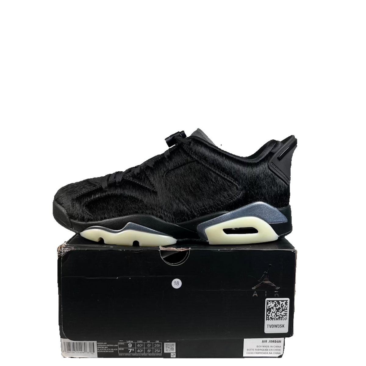 Jordan 6 Low Blackout (2026) Size 7.5m / 9w NEW s23428
