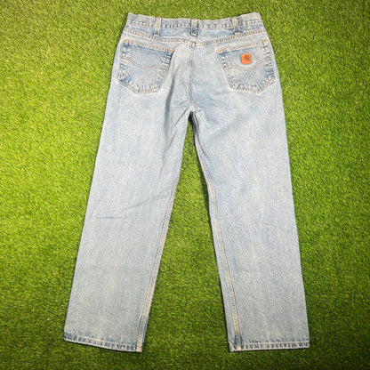 Y2K Carhartt Classic Blue Jeans Size 36x30 USED v17688