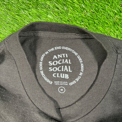 Anti Social Social Club Flower Black Tee Size Medium USED x15312