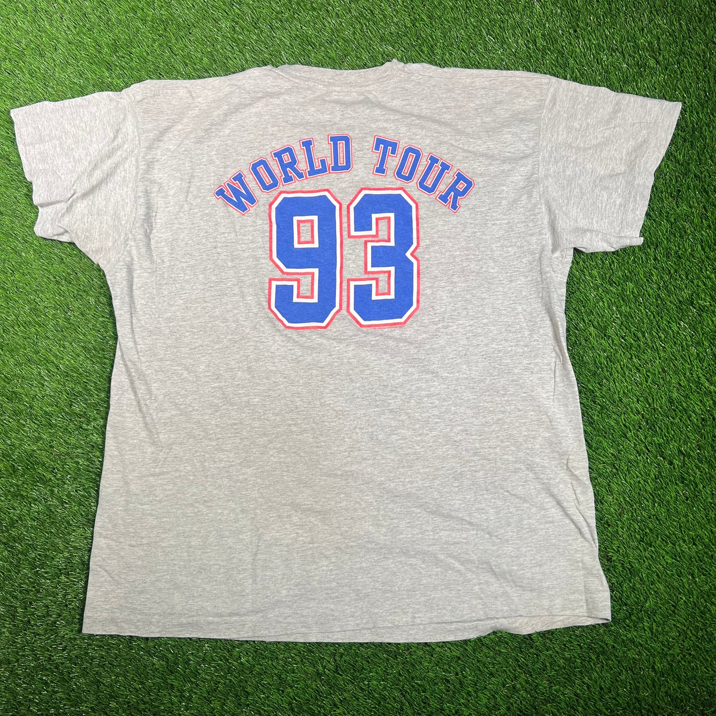1993 Bruce Springsteen Worl Tour Grey Tee Size XL USED v18158