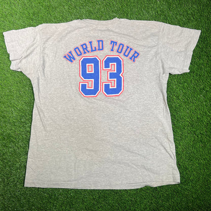 1993 Bruce Springsteen Worl Tour Grey Tee Size XL USED v18158