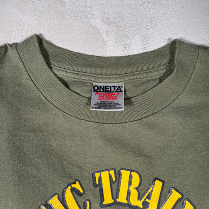 1990s Basic "God" Training Green Tee Size XL USED v19070