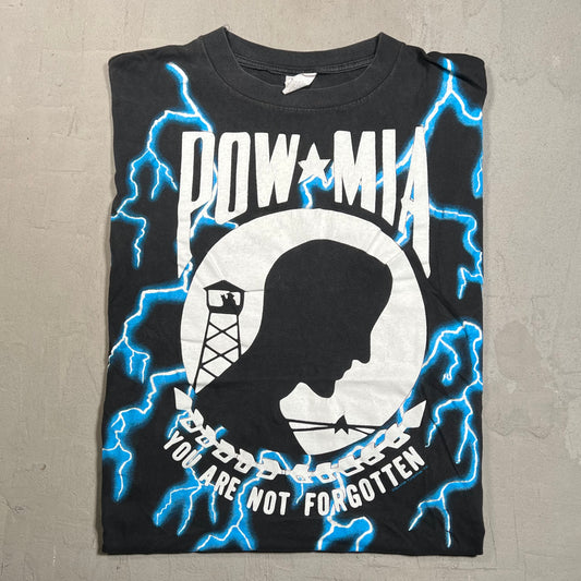 American Thunder 1990s POW MIA Tee Size Large USED v8653