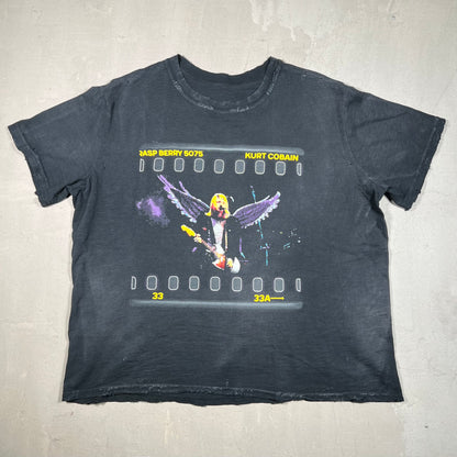 GV Gallery Kurt Cobain Washed Black Tee Size Small USED x17075