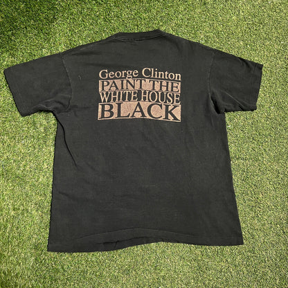 1990s George Clinton Paint the White House Black Black Tee Size XL USED v16247