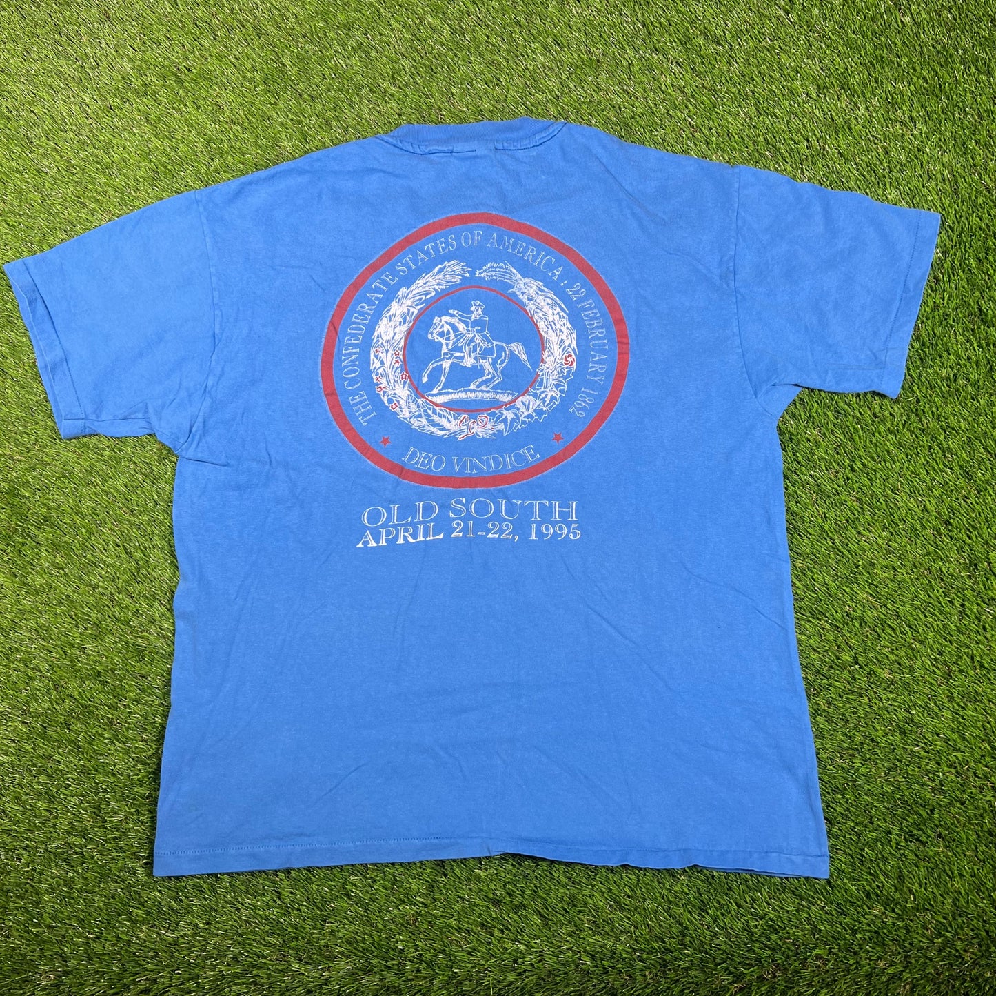 1995 Kappa Alpha Old South Blue Tee Size XL USED v17440