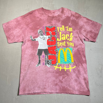 Cactus Jack McDonalds "Tell Em Jack" Mauve Tee Size XL USED x17614