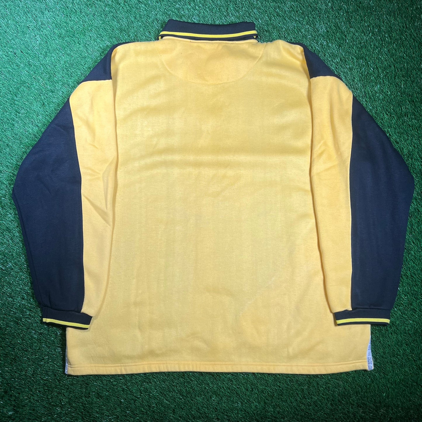 1990s Bad Boys Black/Yellow Half Zip Polo Size XXL USED v18132
