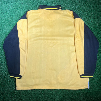 1990s Bad Boys Black/Yellow Half Zip Polo Size XXL USED v18132