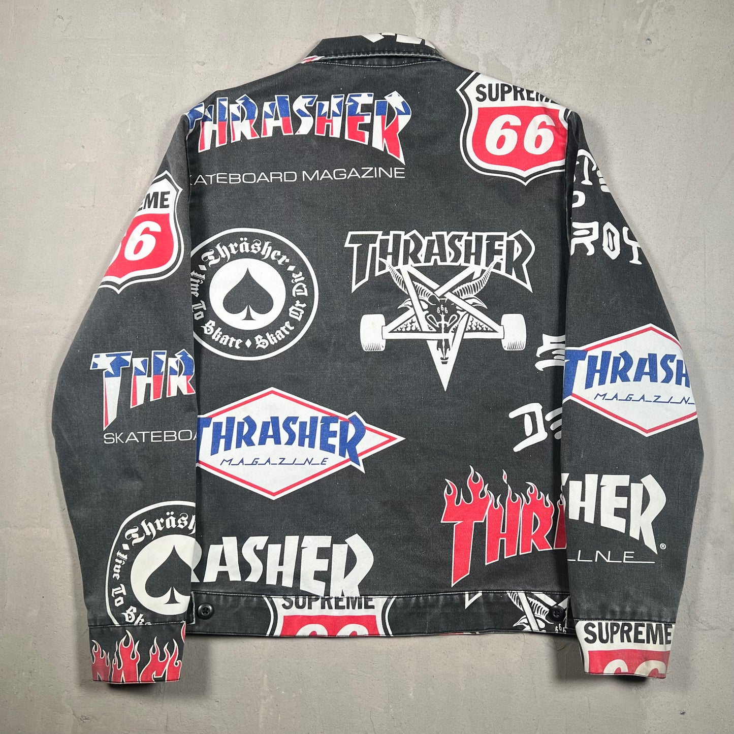 Supreme Trasher Black Worker Jacket (2015) Size Medium USED x17337