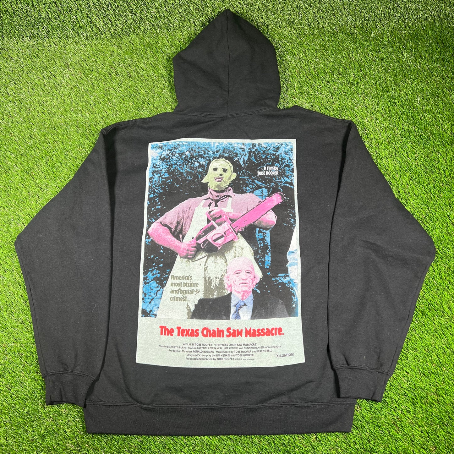 2017 Travis Scott Texas Chainsaw Live In Concert Halloween Black Hoodie Size Large USED x14572