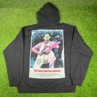 2017 Travis Scott Texas Chainsaw Live In Concert Halloween Black Hoodie Size Large USED x14572