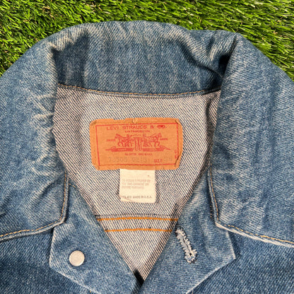 1970s Levis Type 2 Blue Jean Denim Button Up Jacket Size Small USED v18422