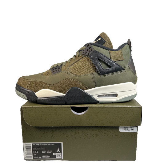 Jordan 4 Craft Medium Olive (2023) Size 9.5 USED s21321