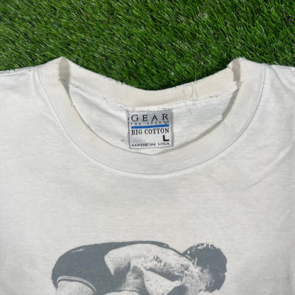 1990s Cleveland State Wrestling White Tee Size Large USED v17341