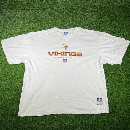 2010s Vikings Football White Tee Size 3XL USED v16981