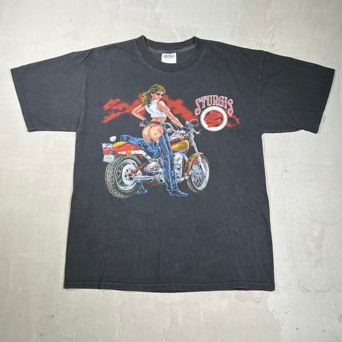 1999 Sturgis Black Hills Rally Black Tee Size Large USED s20261