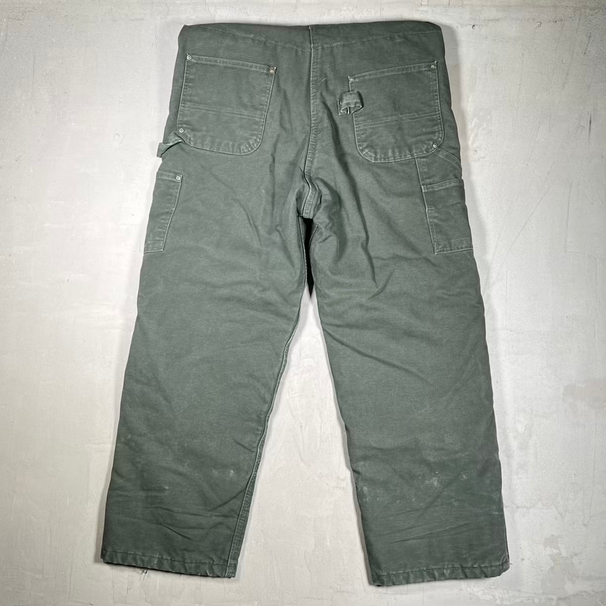 1990s Carhartt Double Knee Olive Green Workwear Overalls Size 38x30 USED v20189