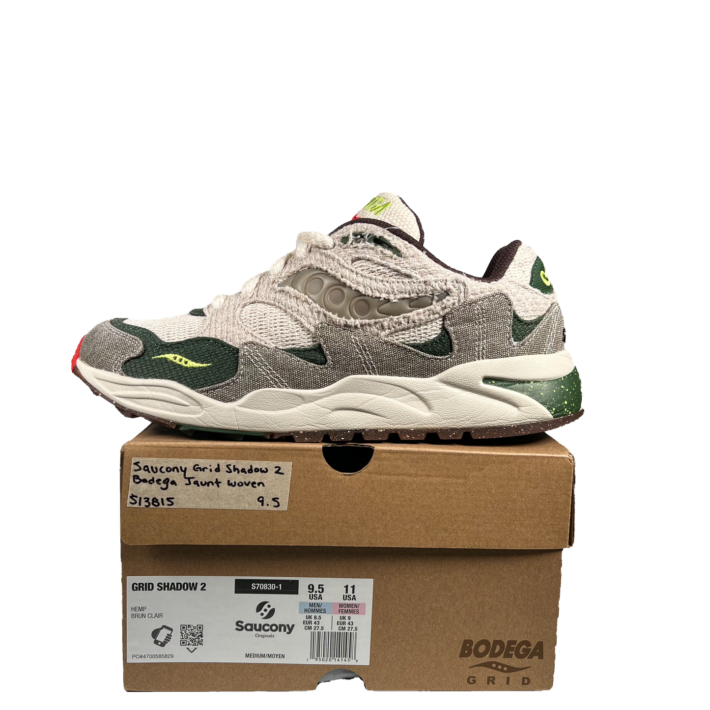 Saucony Grid Shadow 2 Bodega Jaunt Woven Size 9.5 USED s13815