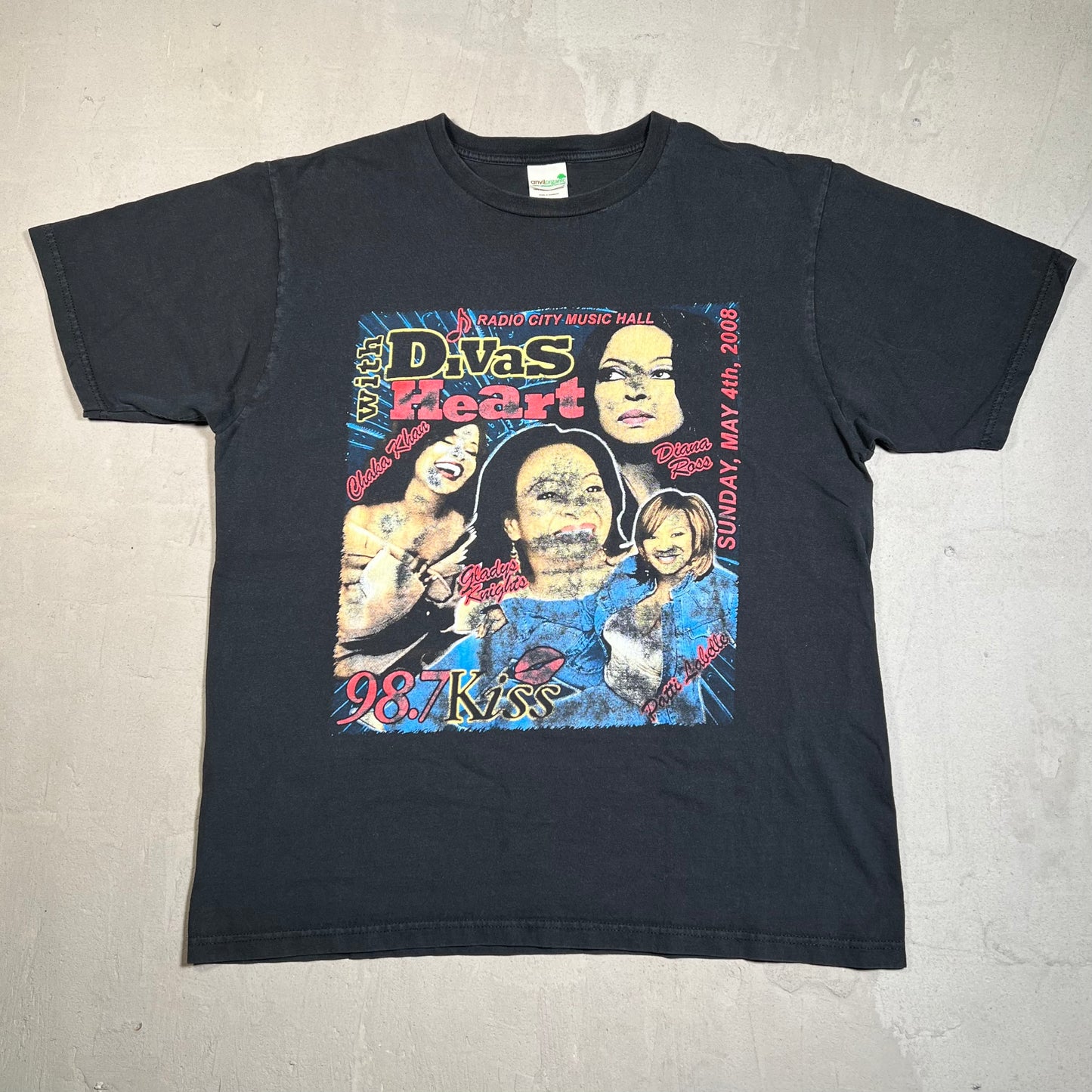 2008 98.7 KissFM "Divas" Black Tee Size Large USED v19567