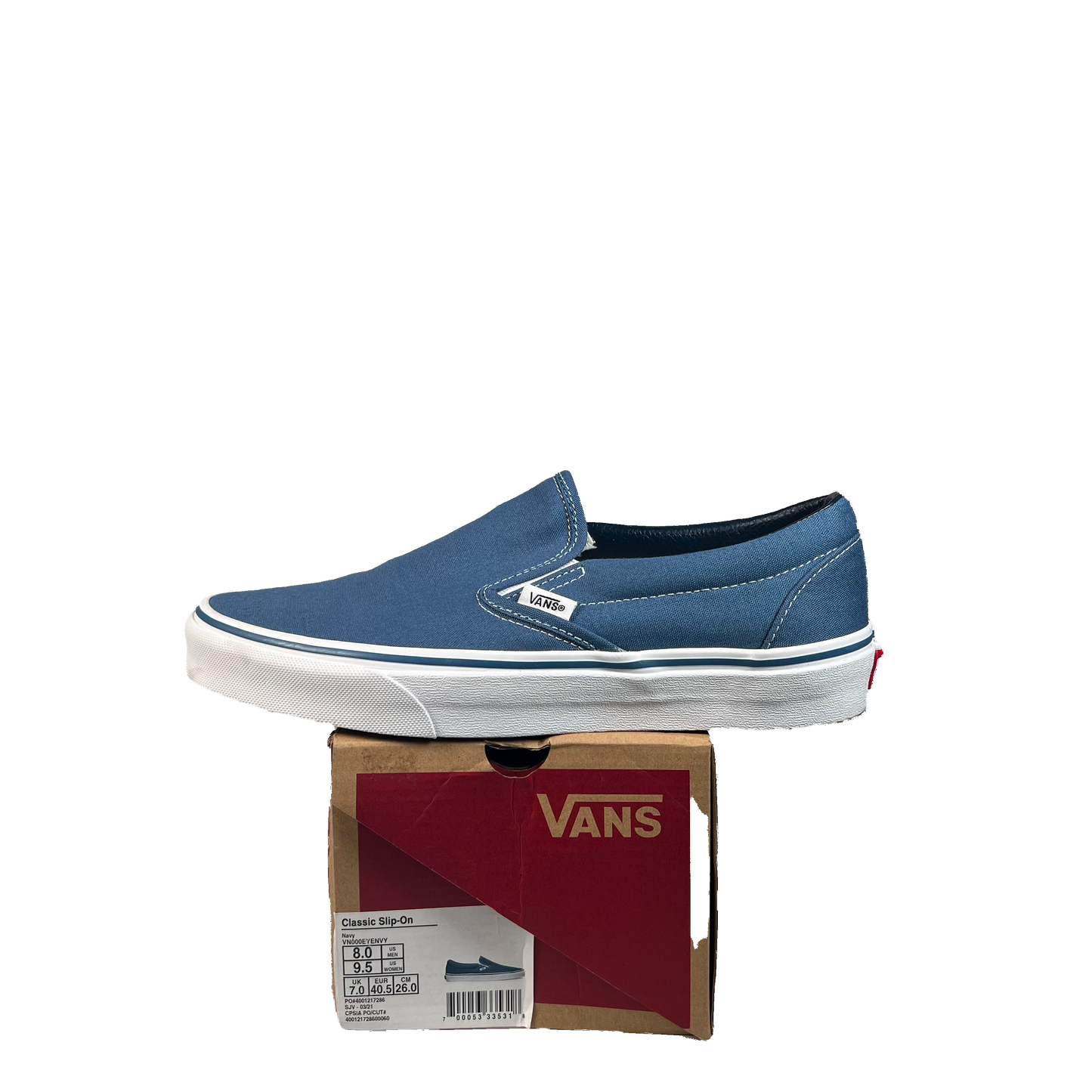 Vans Classic Slip On Navy (2024) Size 8 USED s22391