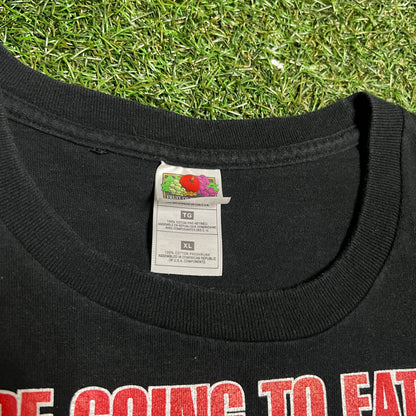 Y2K Zombie "We are Going to Eat You!" Black Tee Size XL USED v16111