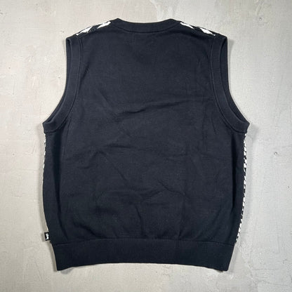 Stussy Psychedelic Checkered Sweater Vest Size Small USED x17441