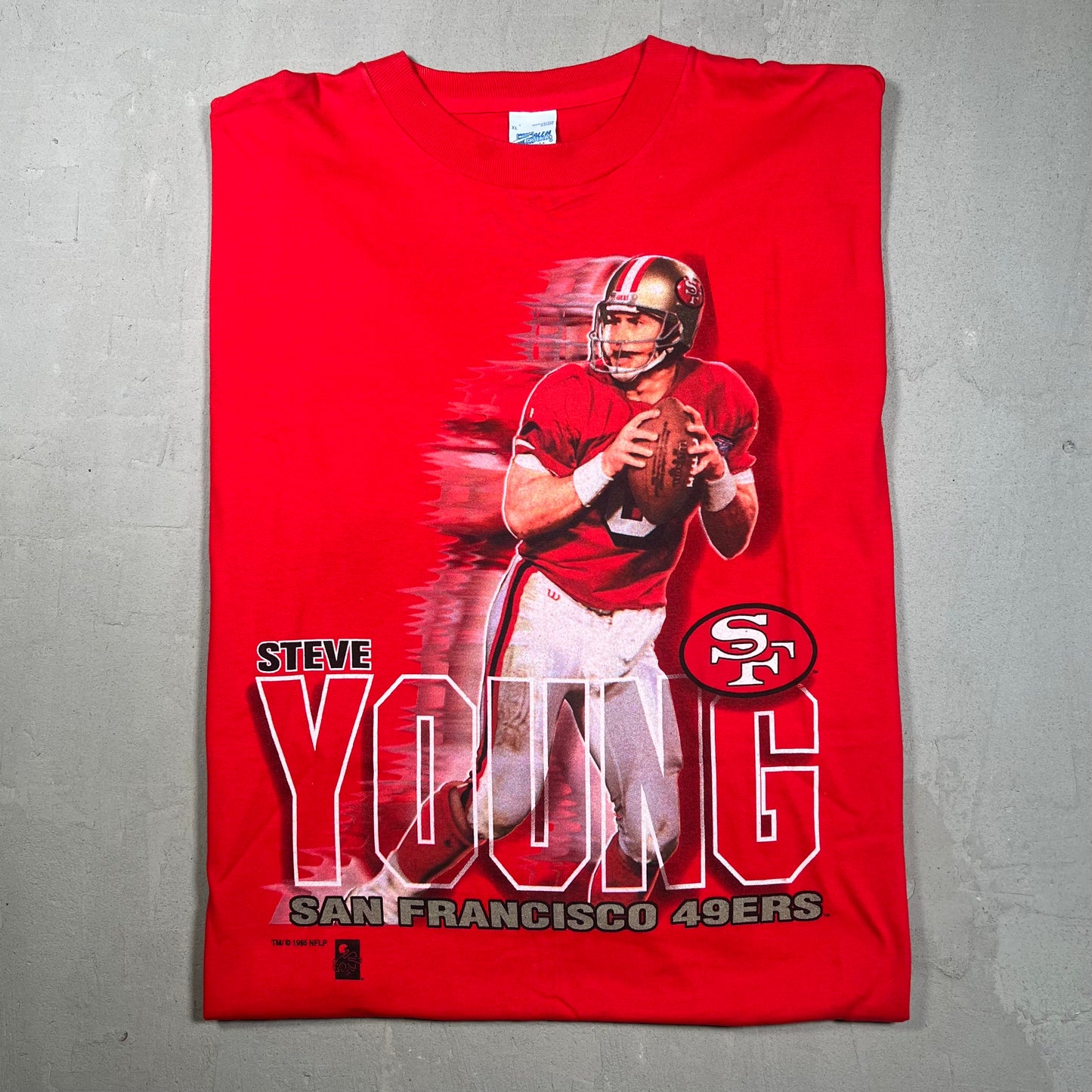 1995 Steve young 49ers tee red Size XL USED v13165