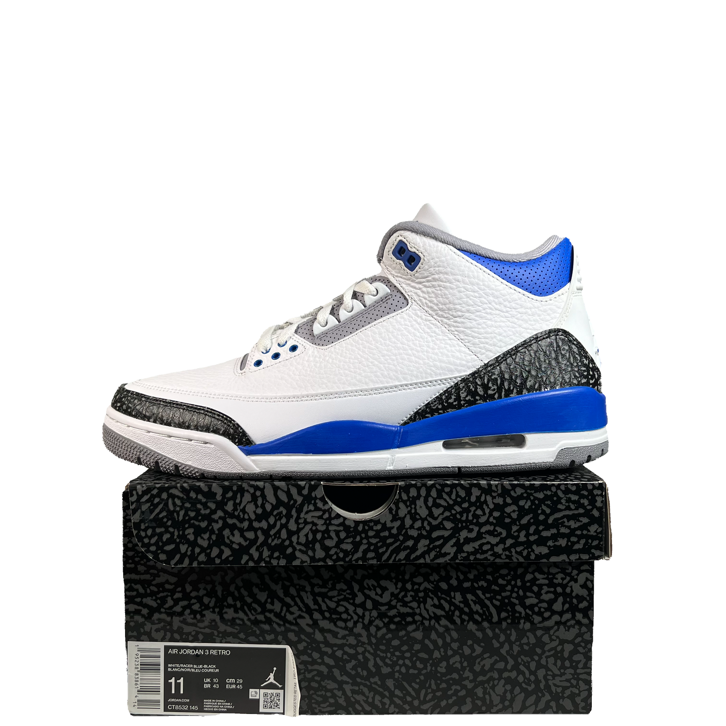 Jordan 3 Racer Blue (2021) Size 11 NEW s21311