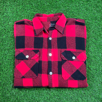 Anti Social Social Club Red Frantic Flannel (2020) Size Medium USED x16234