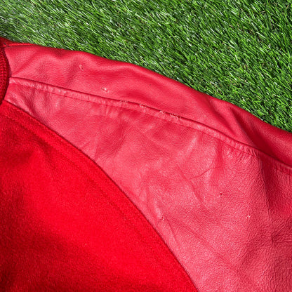 1990s Matts Jacket Red Varsity Jacket Size 44 (XL) USED v17107