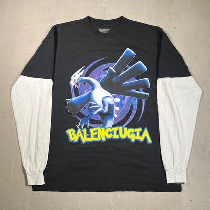 Secret Club Pokemon Black Layered Longsleeve Tee "Balenciugia" Size Large USED v19428