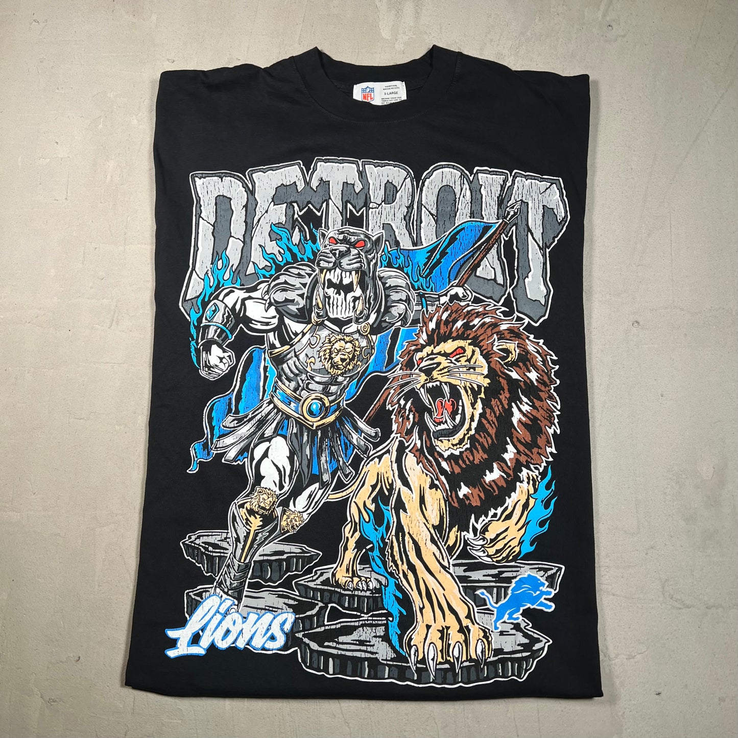 Warren Lotas x NFL Detroit Gladiator Black Tee Size XL NEW x14806